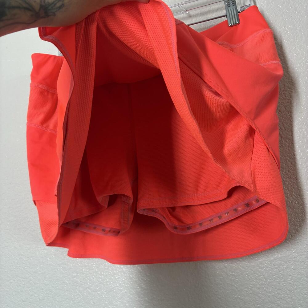 Athleta Skort Womens Large Orange Athletic Lined Pockets Zip Waist Tennis - Picture 6 of 13
